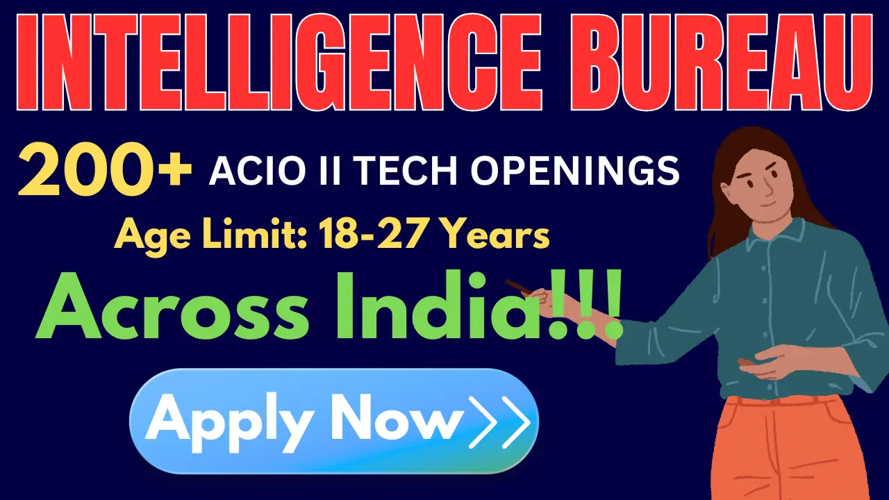 Intelligence Bureau (IB) ACIO II Tech Recruitment 2025 - Apply Online for 258 Posts