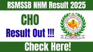RSMSSB NHM CHO Result 2025 Declared: Download at rssb.rajasthan.gov.in