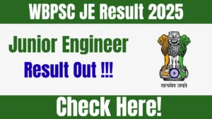 WBPSC JE Result 2025 Declared: Download at psc.wb.gov.in