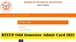 BTEUP Odd Semester Admit Card 2025