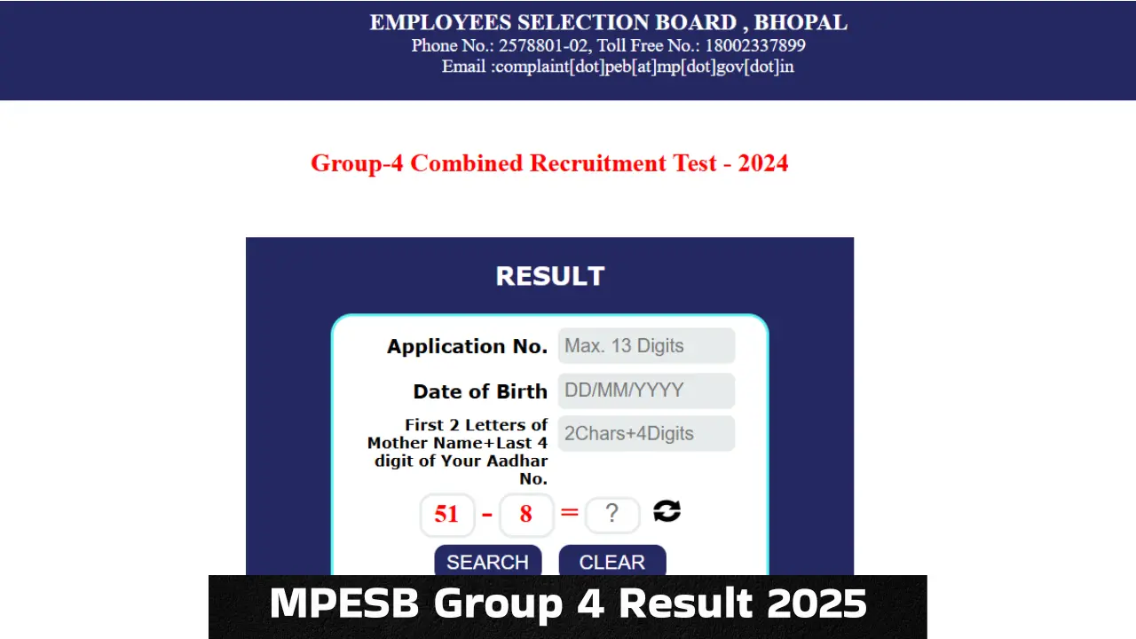 MPESB Group 4 Result 2025