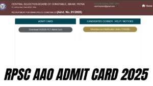 RPSC AAO Admit Card 2025