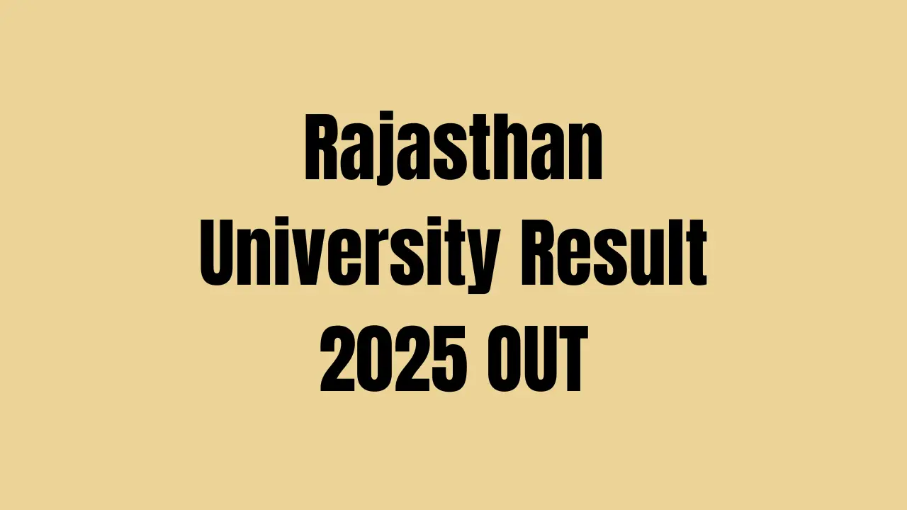 Rajasthan University Result 2025 OUT