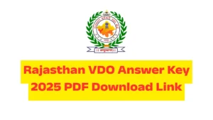 Rajasthan VDO Answer Key 2025 PDF Download Link