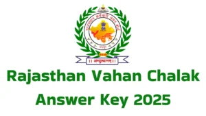 Rajasthan Vahan Chalak Answer Key 2025