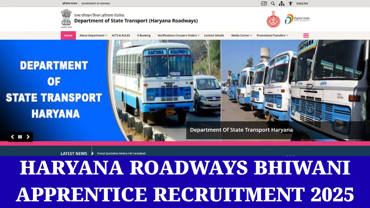 Haryana Roadways Bhiwani Apprentice Recruitment 2025