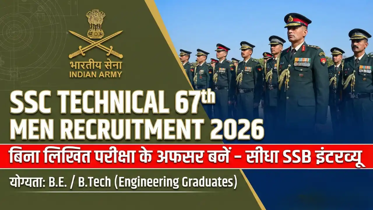 इंडियन आर्मी SSC Tech 67 (Men) भर्ती 2026 नोटिफिकेशन जारी