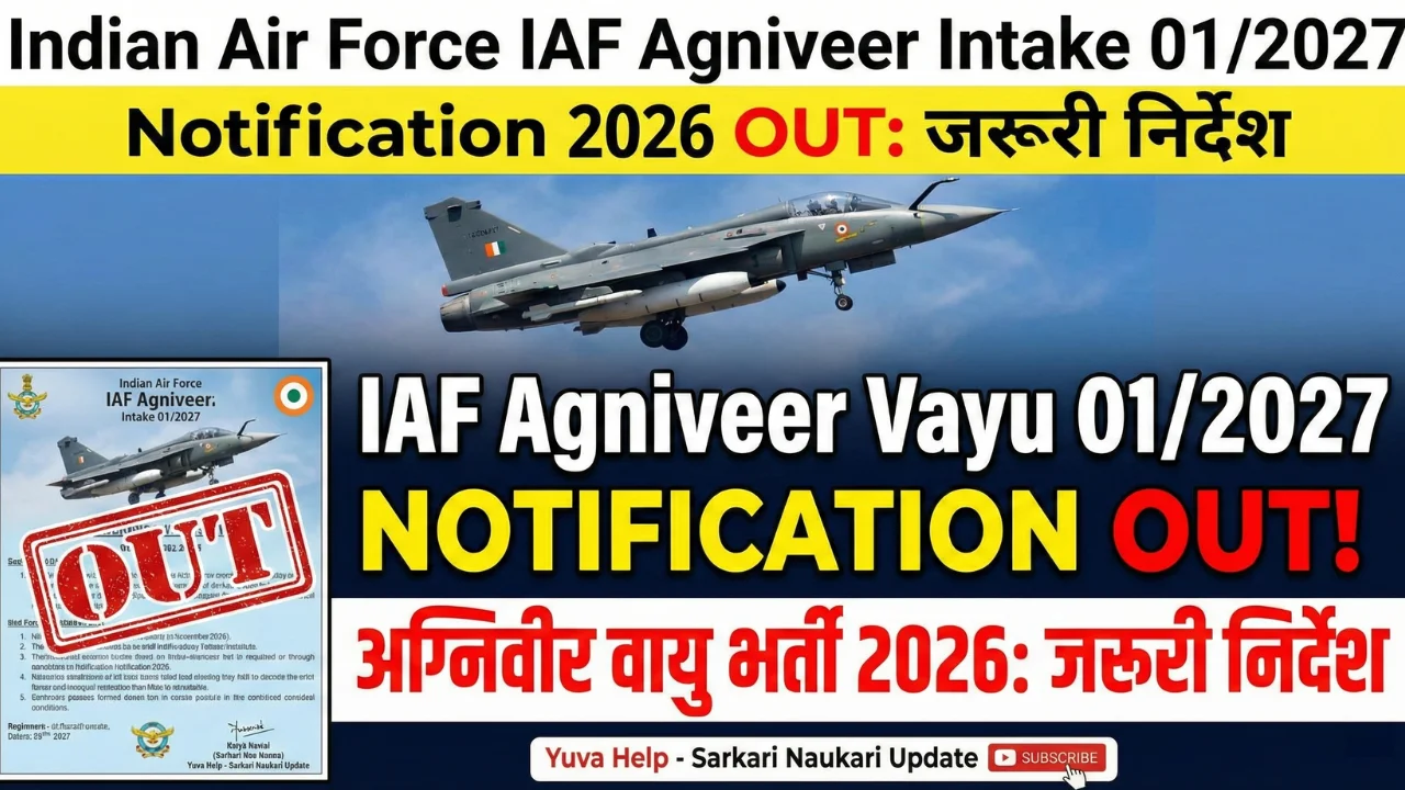 Indian Air force iaf agniveer Intake Notification 2026 OUT