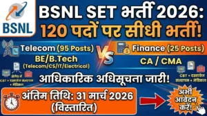 BSNL Senior Executive Trainee Recruitment 2026 – 120 पदों पर ऑनलाइन आवेदन, योग्यता, आयु सीमा और पूरी प्रक्रिया