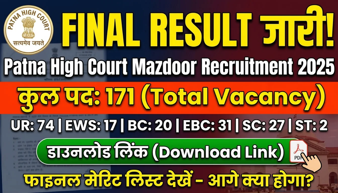Patna High Court Mazdoor Result 2025 Out