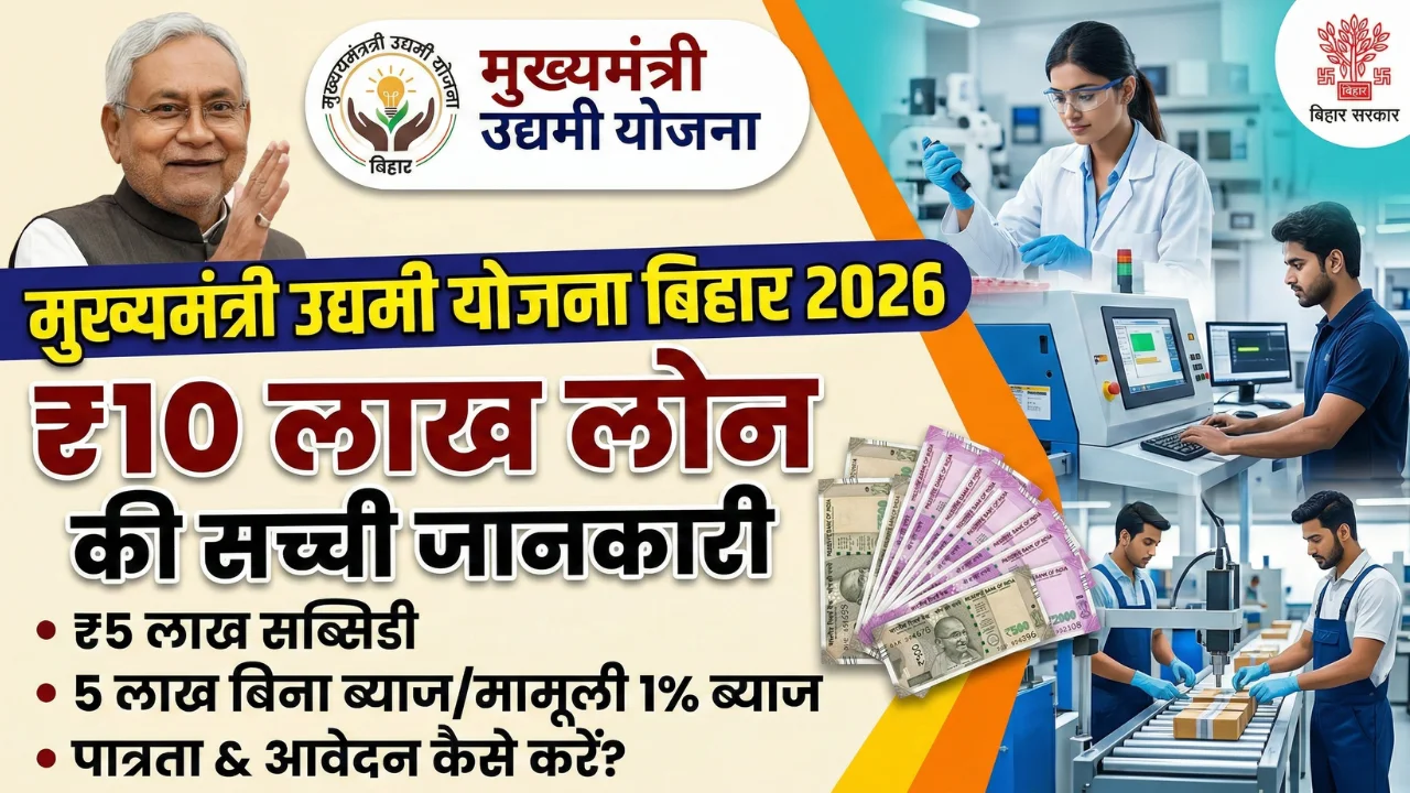 मुख्यमंत्री उद्यमी योजना बिहार 2026: ₹10 लाख के लोन की सच्ची जानकारी