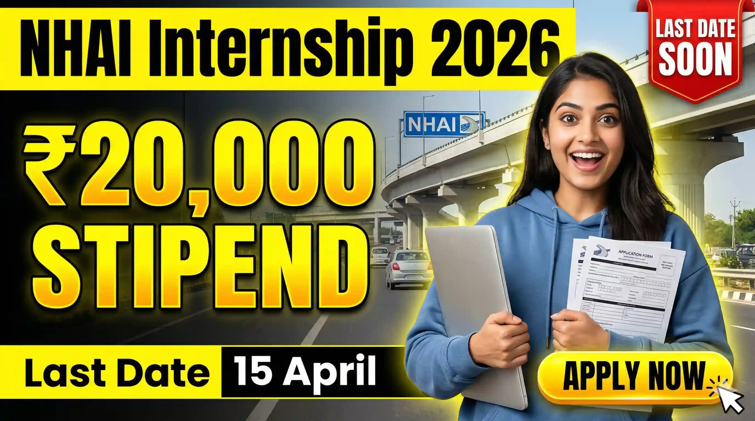 NHAI Summer Internship 2026 ₹20000 Stipend scaled